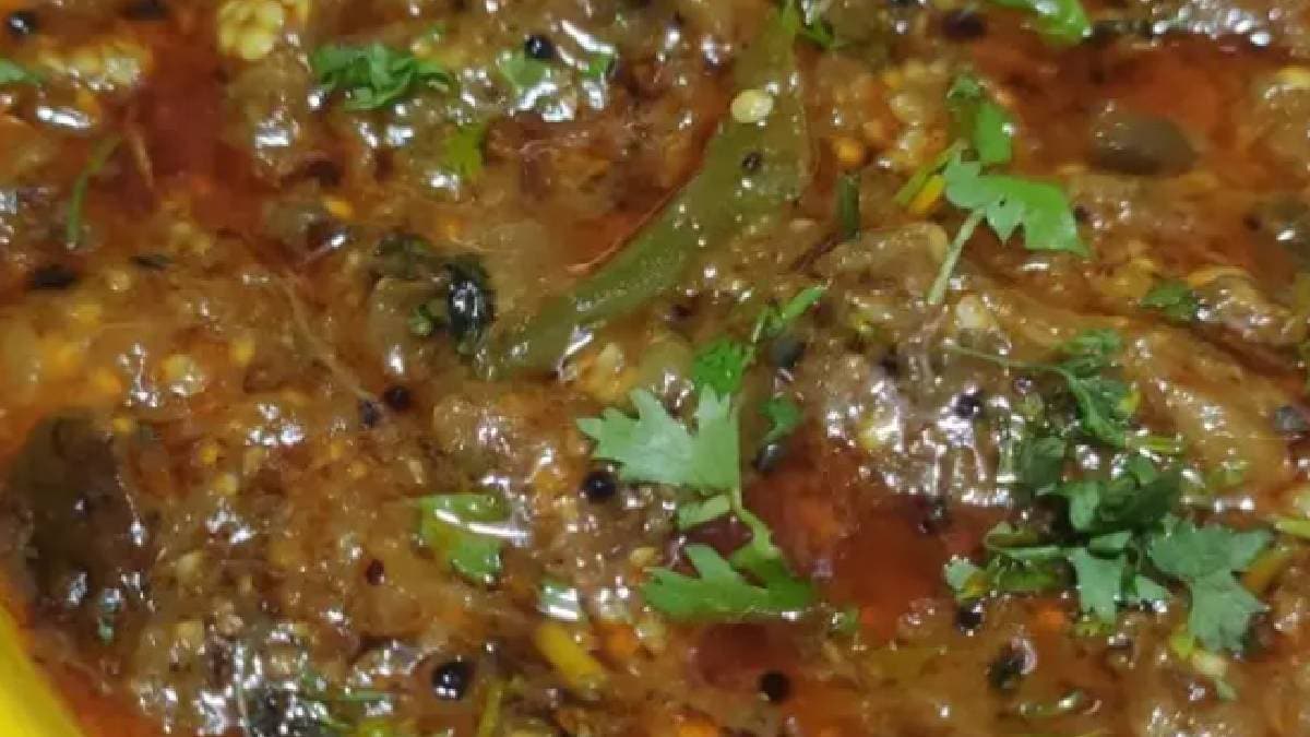 vangyachi ghotleli bhaji recipe in marathi