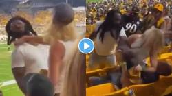 स्टेडियममध्ये प्रेक्षकांची तुंबळ हाणामारी, स्टँडमध्ये बसलेल्या मुलीने समोरच्याला कानशिलात लगावली अन्… VIDEO होतोय व्हायरल