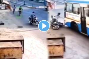 In Viral Video bus driver Catching A Thief In Filmy Style