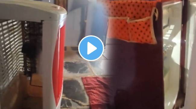 viral video shows man unique air conditioning setup involving a refrigerator and a cooler Netizens react
