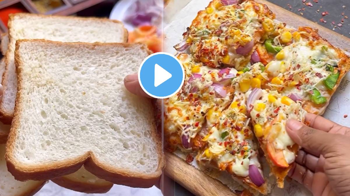 How to make cheese Bread Pizza at Home In Marathi Note Down The Recipe or Method From Viral Video