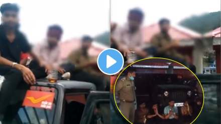 uttarakhand police share video of boys who drinking alcohol sitting on thar at char dham yatra route