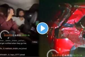 Accident recorded in Instagram Live Five boys coming to Mumbai in a car