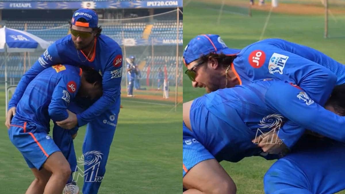 Ishan Kishan and Tim David Wrestling Video viral
