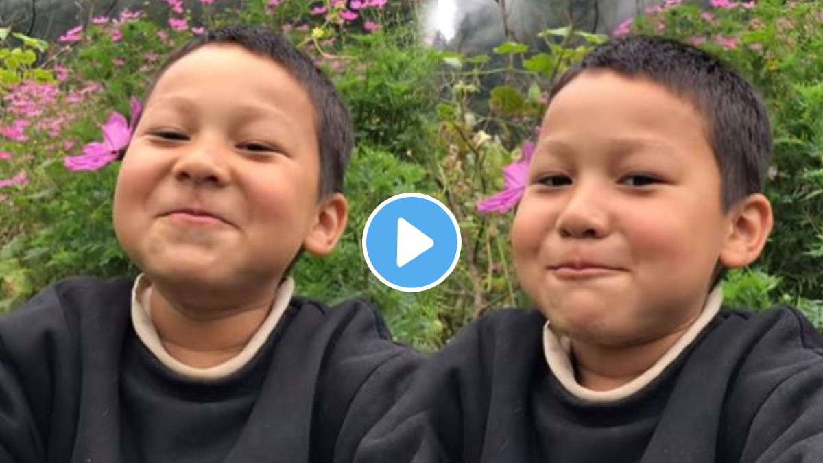 Badal Barsa Biljuli Cute expressions of a boy on a famous song