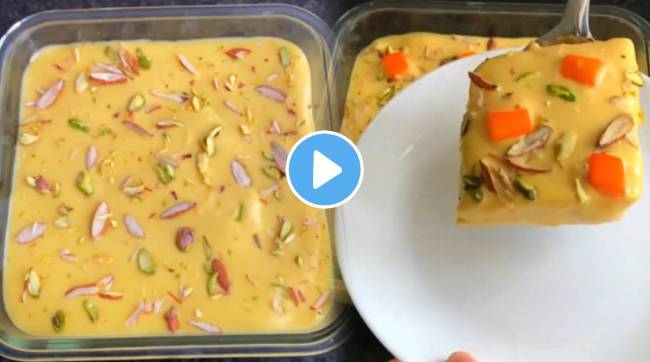 How to Make creamy thick and smooth Mango Custard Pudding at Home Watch Viral Video And Note Down The Recipe