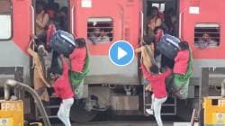 प्रवाशांची तारेवरची कसरत; जागा मिळवण्यासाठी जीव धोक्यात घालून ट्रेन पकडण्याची धडपड, पाहा VIDEO