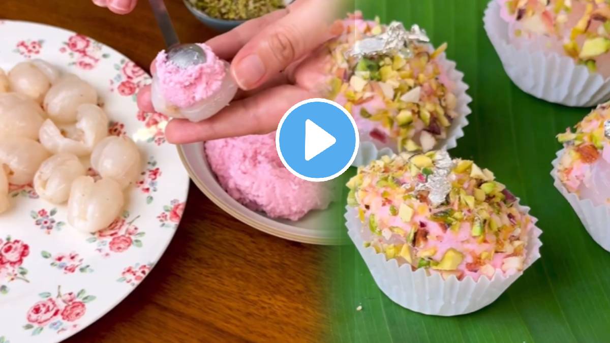 Try This Easy And Tasty Stuff Sandesh dessert recipe made with Lychee fruits It is easy to make Watch Ones Viral Video