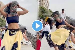 Young woman's obscene dance on Marine Drive