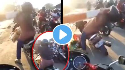 funny viral video careless girl falls on train track scotty railway crossing