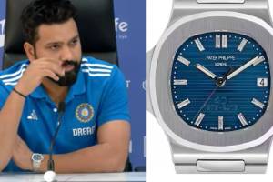Rohit Sharma's Patek Philippe Nautilus Platinum 5711 watch in wear PC