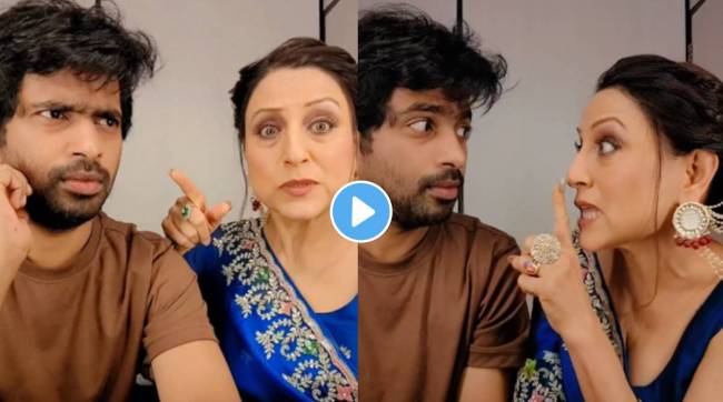 marathi actor Prathamesh Parab and kishori shahane funny video viral