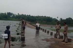 Rajapur dam on the verge of overflowing Strict police presence on the embankment