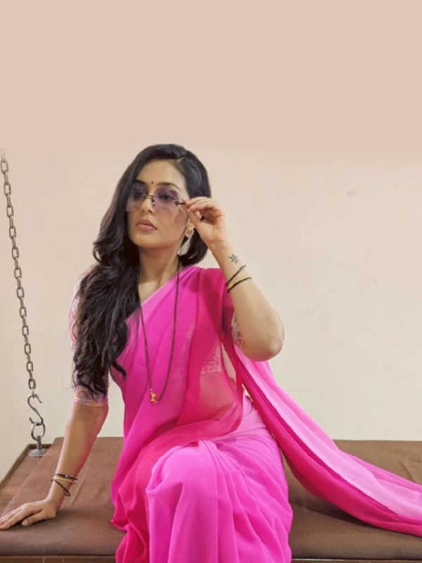 Shivani Rangole Kulkarni Pink Saree