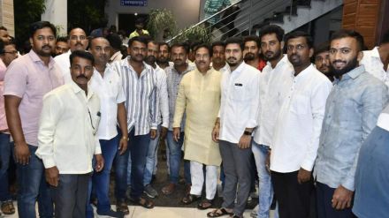 Rebel independent candidate Vishal Patil attends Congress social gathering in sangli