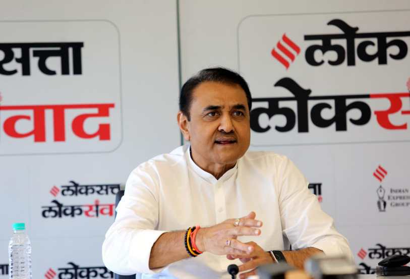 Praful patel at loksatta loksanvad programme