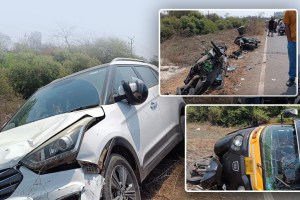 Four vehicle combined accident on Uran-Panvel road