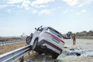 driver fell asleep while drive on Samriddhi highway and two people lost their lives