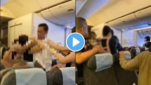 brawl breaks out on flight man accuses co passenger of stealing seat in chaotic mid flight brawl viral video