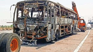 pilgrims bus catches fire in haryana