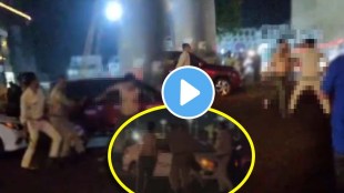 drunk man attacks policeman accident bhopal video viral on social media