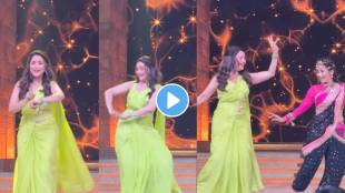 madhuri dixit dances on amruta khanvilkar famous lavani