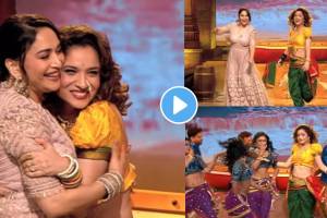 madhuri dixit dances with ankita lokhande on iconic song of 90s