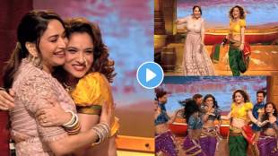 madhuri dixit dances with ankita lokhande on iconic song of 90s