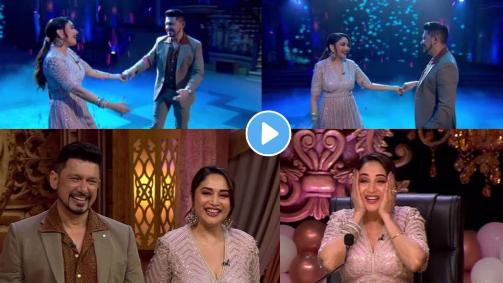 madhuri dixit and her husband dr nene dances on romantic song