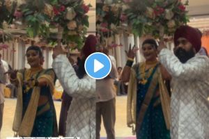 panjabi bride dance on marathi song