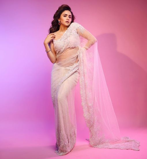 Amruta Khanvilkar White Saree
