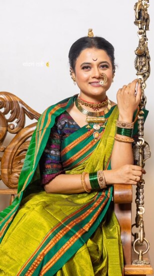Bhargavi Chirmuley Nauvari Saree Look