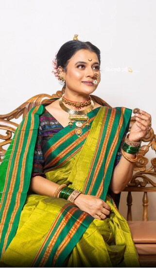 Bhargavi Chirmuley Nauvari Saree Look
