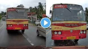 This car and bus driver kept staring at each other for almost 2 minutes Just Chilling In Middle Of The Road watch viral video