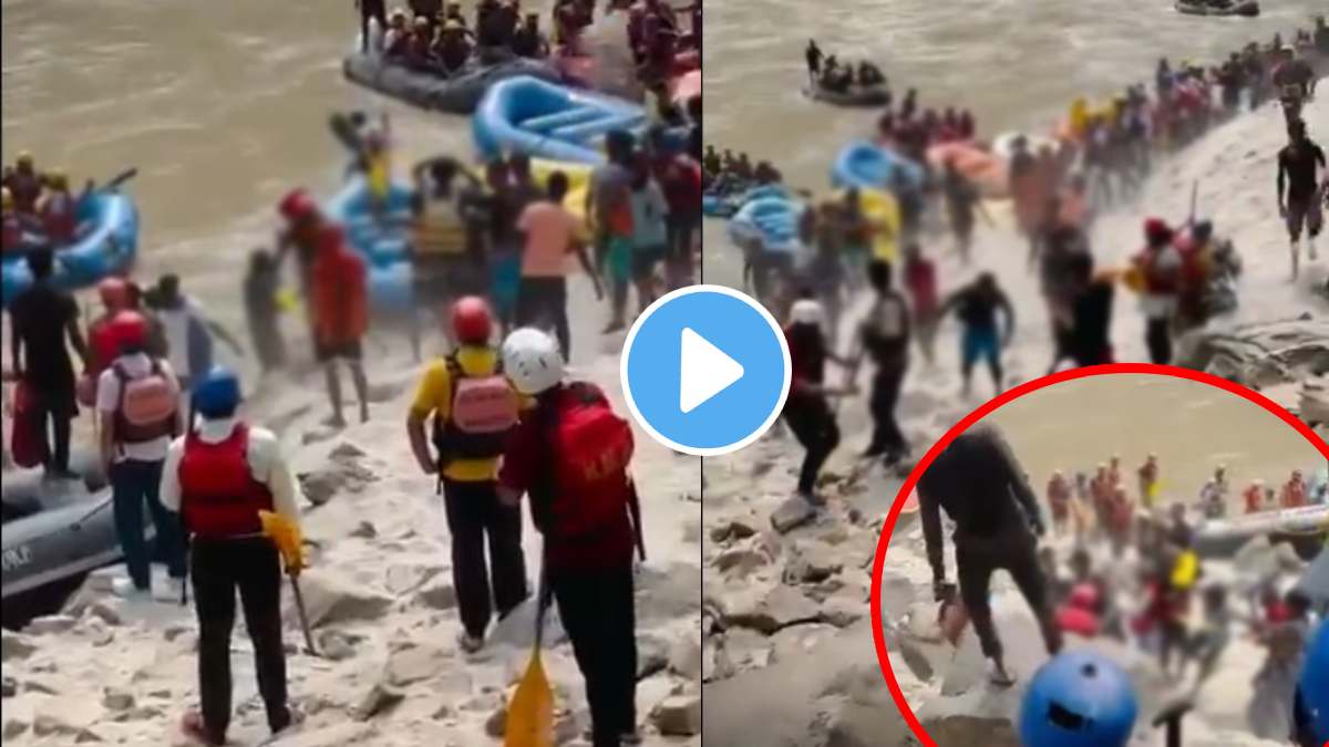 tourists ruckus during river rafting in Rishikesh