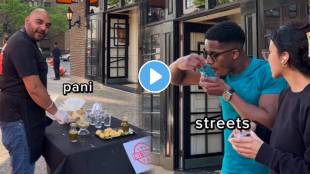 Indian Famous Snack Panipuri enjoying and trying United Locals Free Panipuri In Roads outside Curry Corner an restaurant