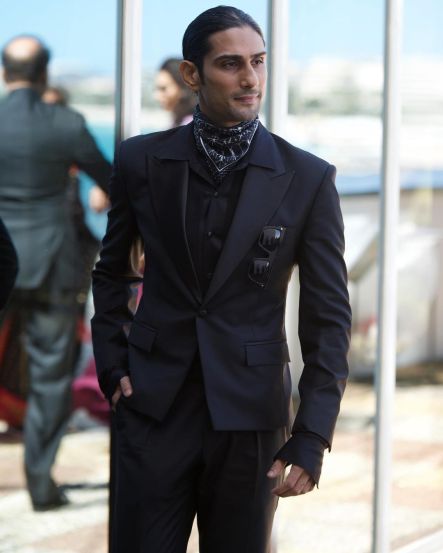 Prateik Babbar Cannes suit was made from Smita Patil Kanjeevaram sarees