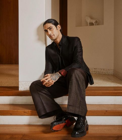 Prateik Babbar Cannes suit was made from Smita Patil Kanjeevaram sarees