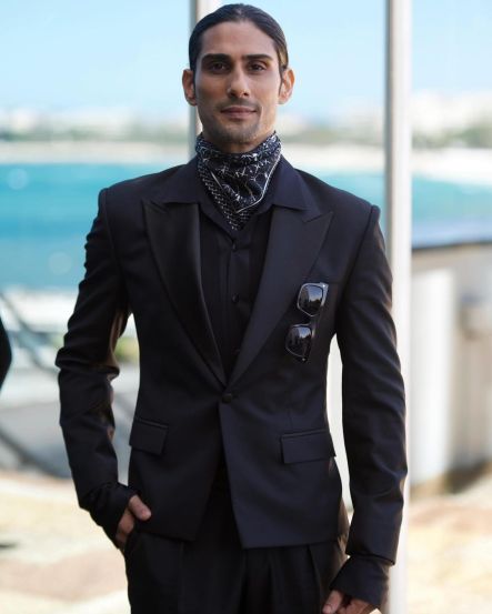 Prateik Babbar Cannes suit was made from Smita Patil Kanjeevaram sarees