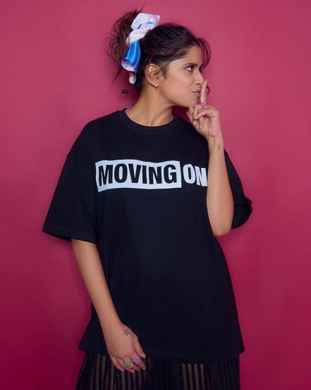 Sai Tamhankar T-Shirt Skirt Look