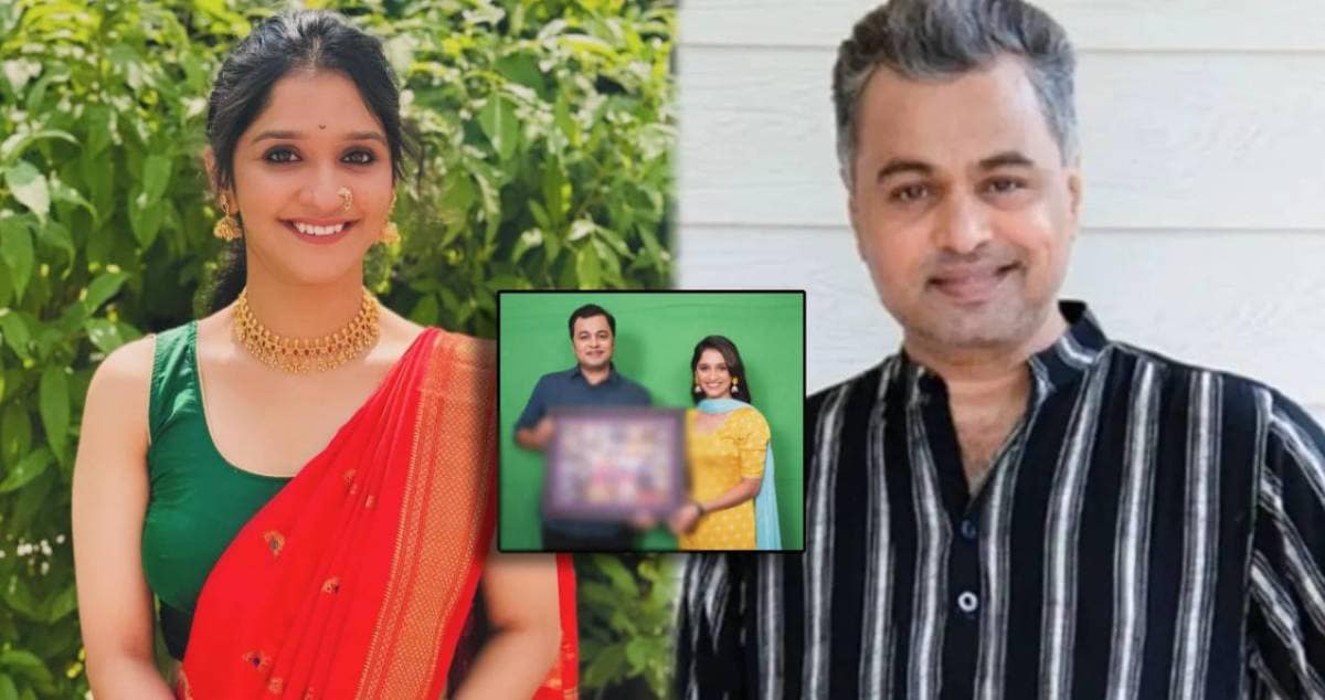 Marathi actress Shivani sonar gave a special gift to subodh bhave before the start of the new serial Tu Bhetashi Navyane