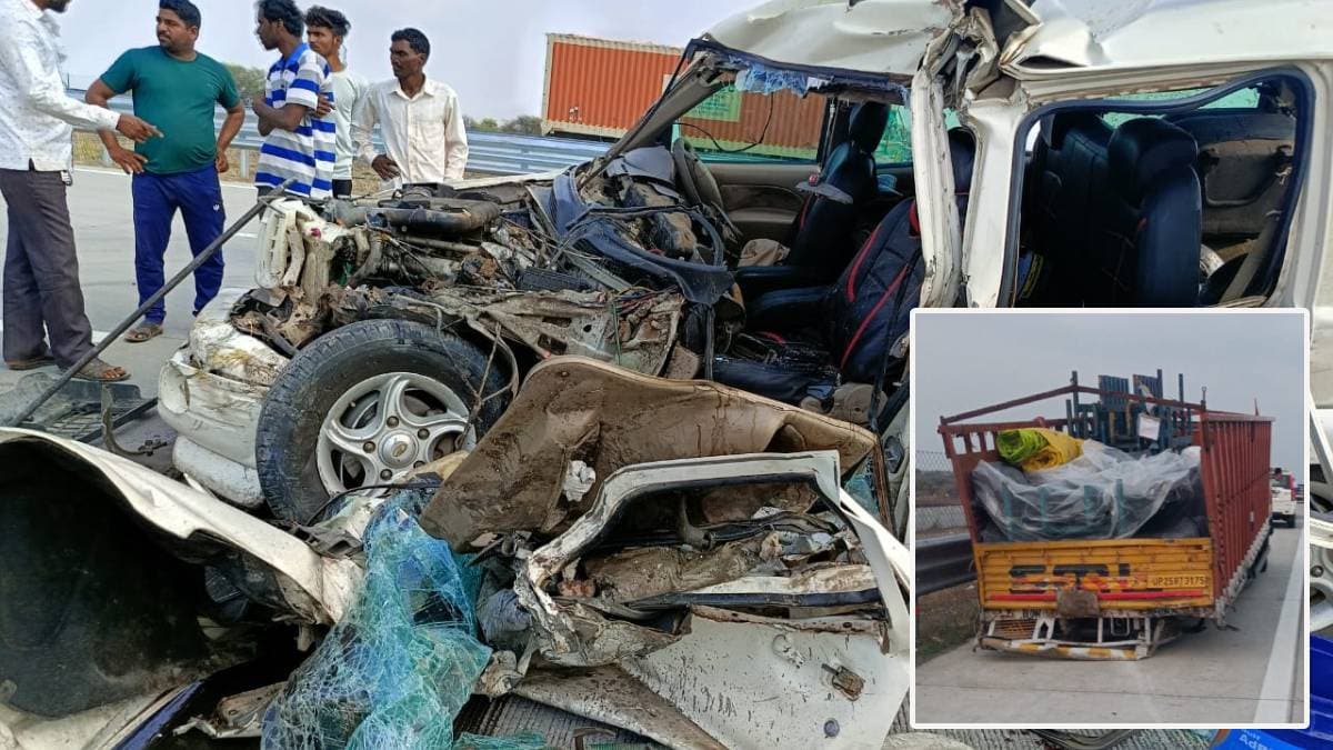 3 dead including husband and wife and five injured in an accident on samruddhi expressway