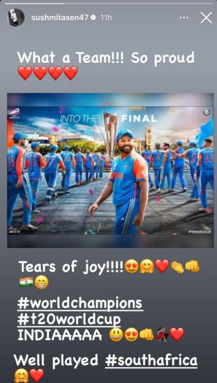 sushmita sen T 20 worldcup won by india bollywood celebrity wishes shared social Media post