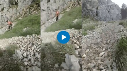 Stones are flowing like water in Pagal Nala of Udaipur in Lahaul-Spiti district
