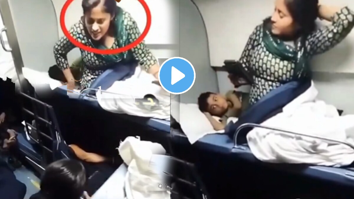 woman inside Indian railways over seat issues shocking video goes viral