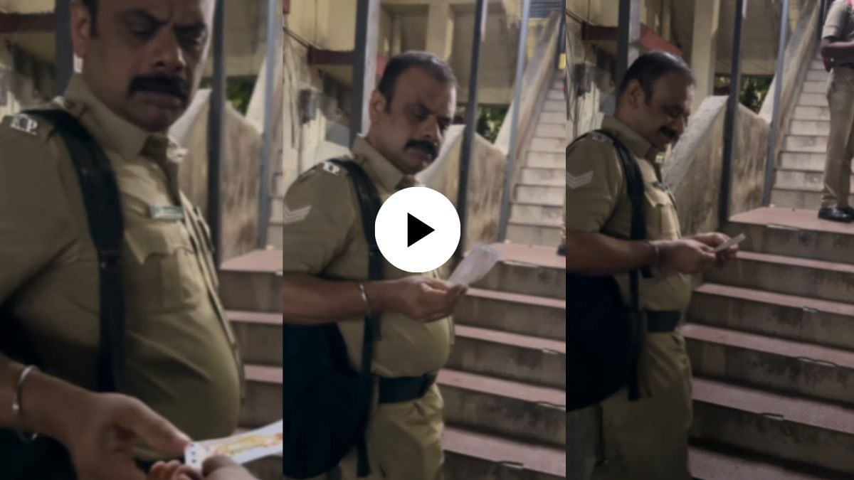 when a guy show railway ticket to the Police man made him happy