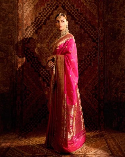 alia bhatt wore 160 year old ashavali pink saree