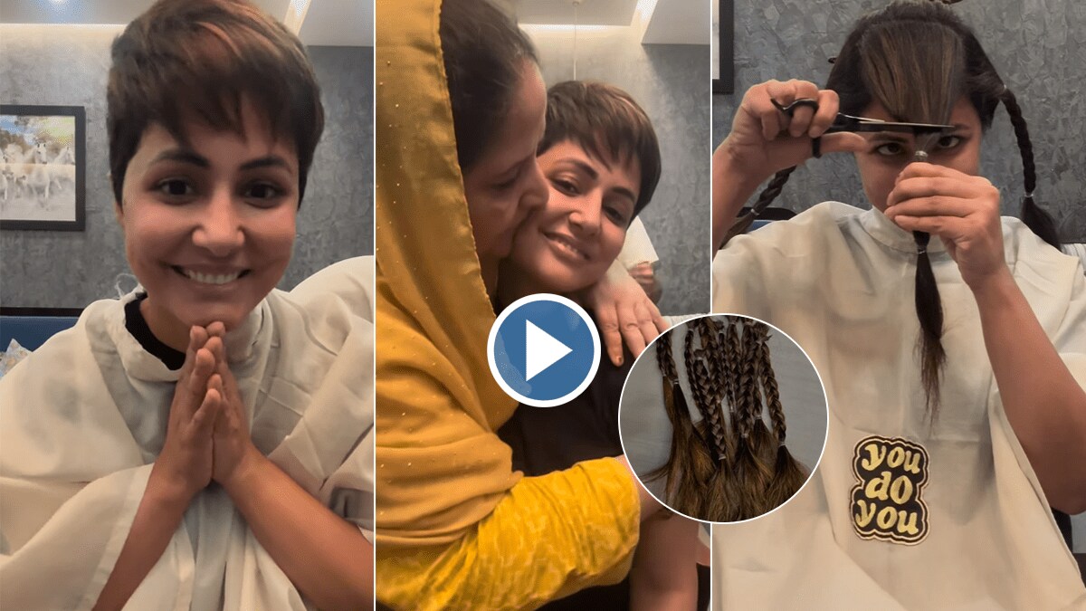 Hina Khan cuts her hair for breast cancer chemotherapy shared a video on social media