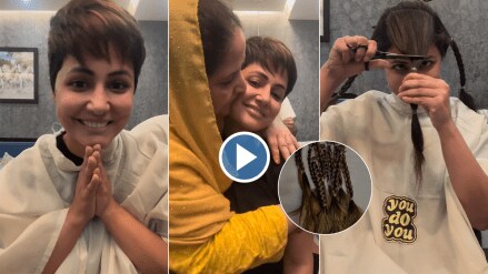 Hina Khan cuts her hair for breast cancer chemotherapy shared a video on social media