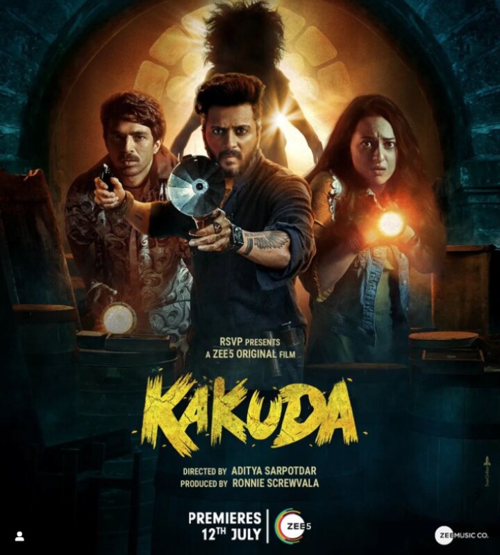 Kakuda is a horror comedy by the director of Munjya, Aditya Sarpotdar. This nail-biting story will leave the audience in splits. Starring Riteish Deshmukh, Sonakshi Sinha and Saqib Salim, it will release on Zee 5 on July 12.